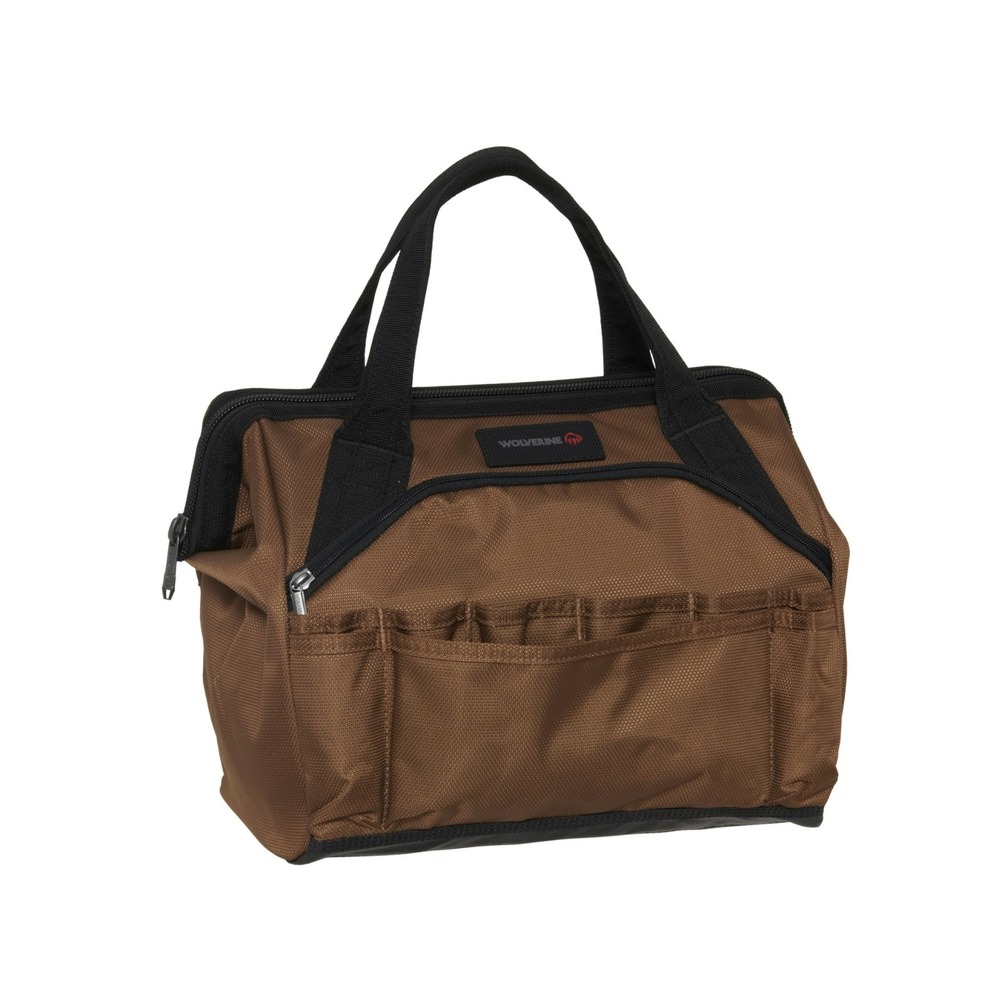 Wolverine 29-Pocket Tool Bag 15in Chestnut Heavy Duty Canvas Organizer‎